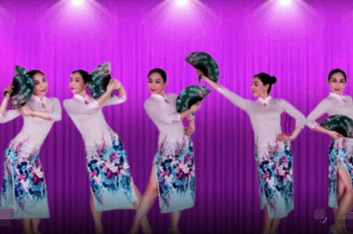 成人旗袍团扇舞蹈视频,团扇轻摇演绎东方美